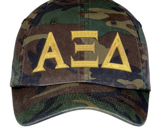 Alpha Xi Delta Lettered Camouflage Hat