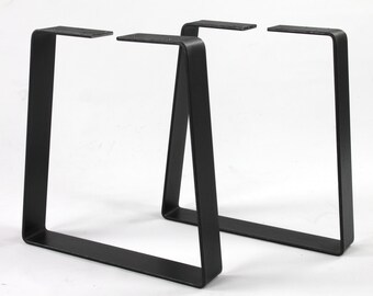 Set of 2 Heavy Duty Trapezoid Bench Legs, Steel Legs, Industrial Table Legs, Metal Legs