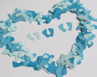 Baby Feet Confetti in Blue, Baby Shower Confetti, Baby Shower Table Scatter, Baby Boy Shower Decoration, Baby Feet Cut Outs