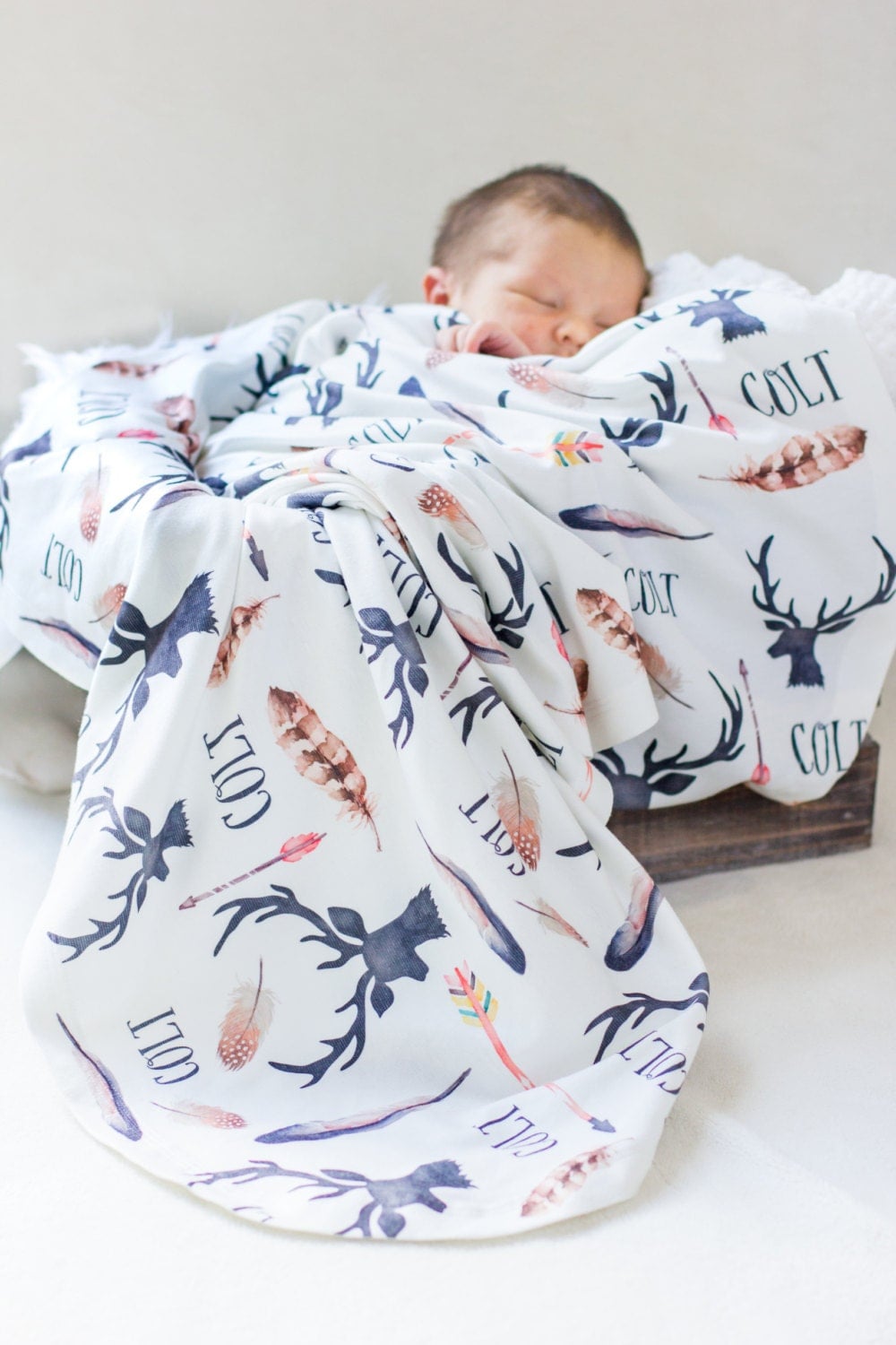 Personalized Baby BlanketDeer Antlers And Arrows
