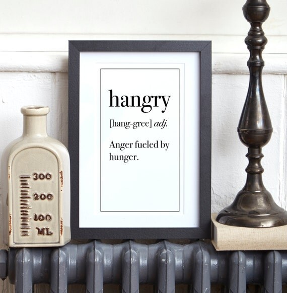 hangry-funny-definition-art-print