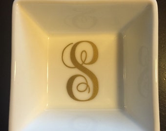 Monogrammed Jewelry Dish / Monogrammed Ring Dish / Personalized Jewelry Dish / Personalized Ring Dish