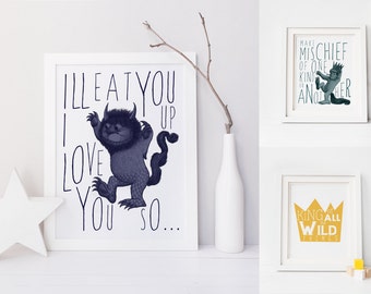 Where the Wild Things Are Nursery Printable. Where the Wild Things Are. Ill Eat You Up I Love You So.