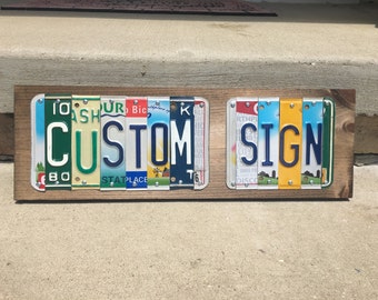 Custom License Plate Signs- Personalized gift- Custom Gifts- Unique Gifts- Retro Home Decor- Last Name Sign