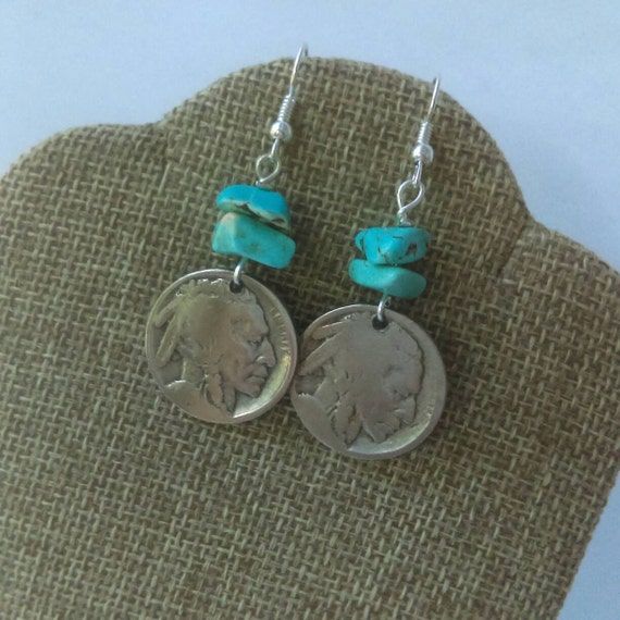 Coin Earrings American Indian earrings by EandSJewelryDesigns