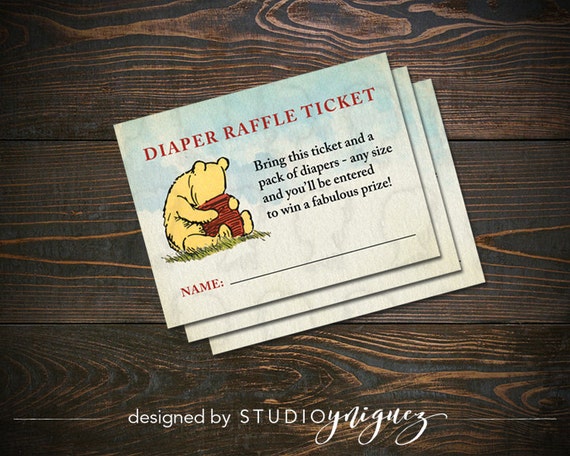 Classic Winnie the Pooh Printable 3 x 4 Diaper