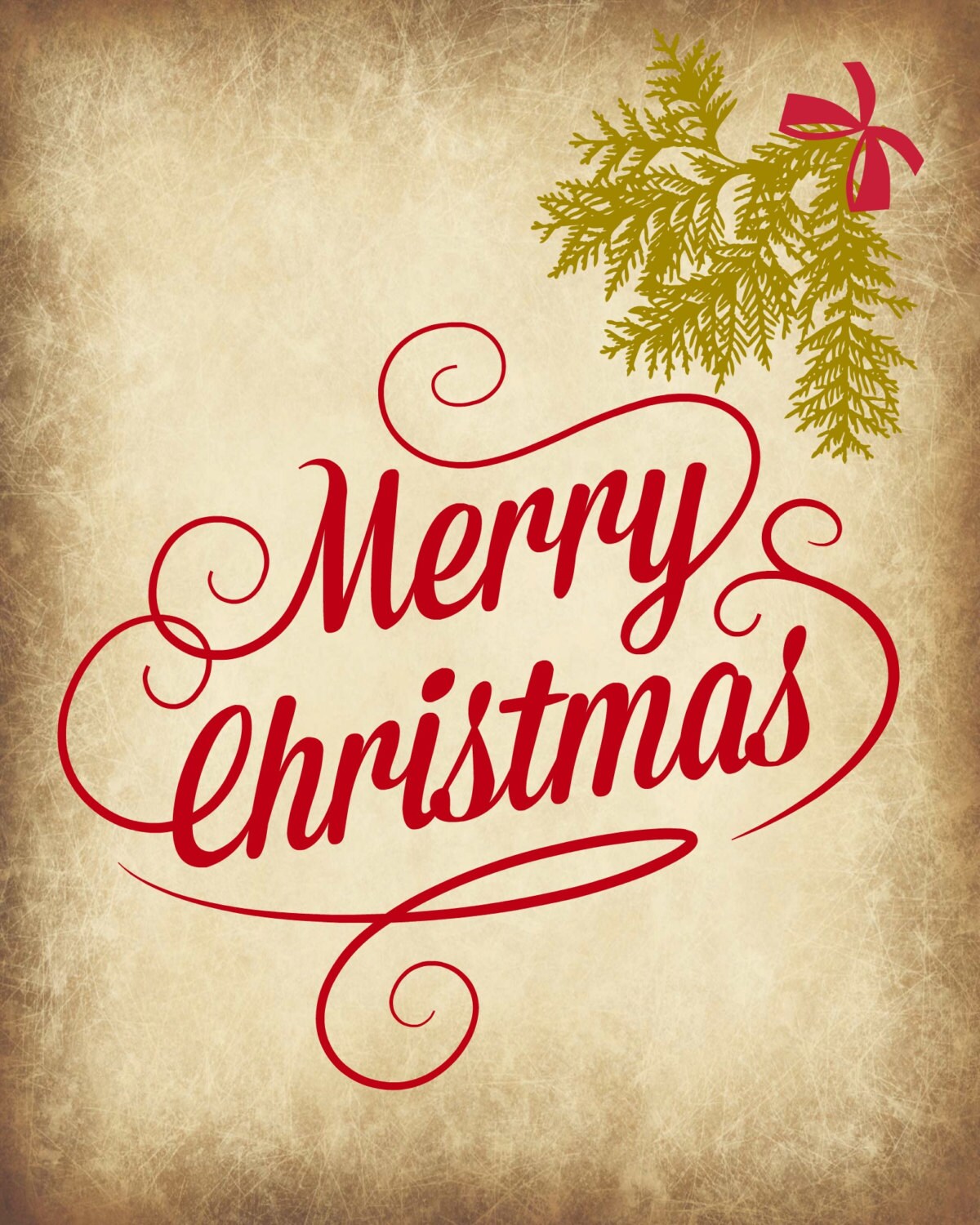 Merry Christmas Digital Print 8x10 by ASingleWordPrints on Etsy