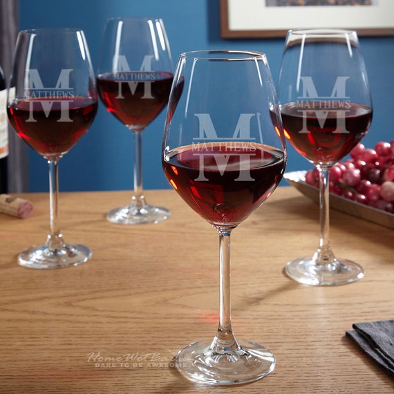 Oakmont Personalized Wine Glasses Set Of 4 Unique