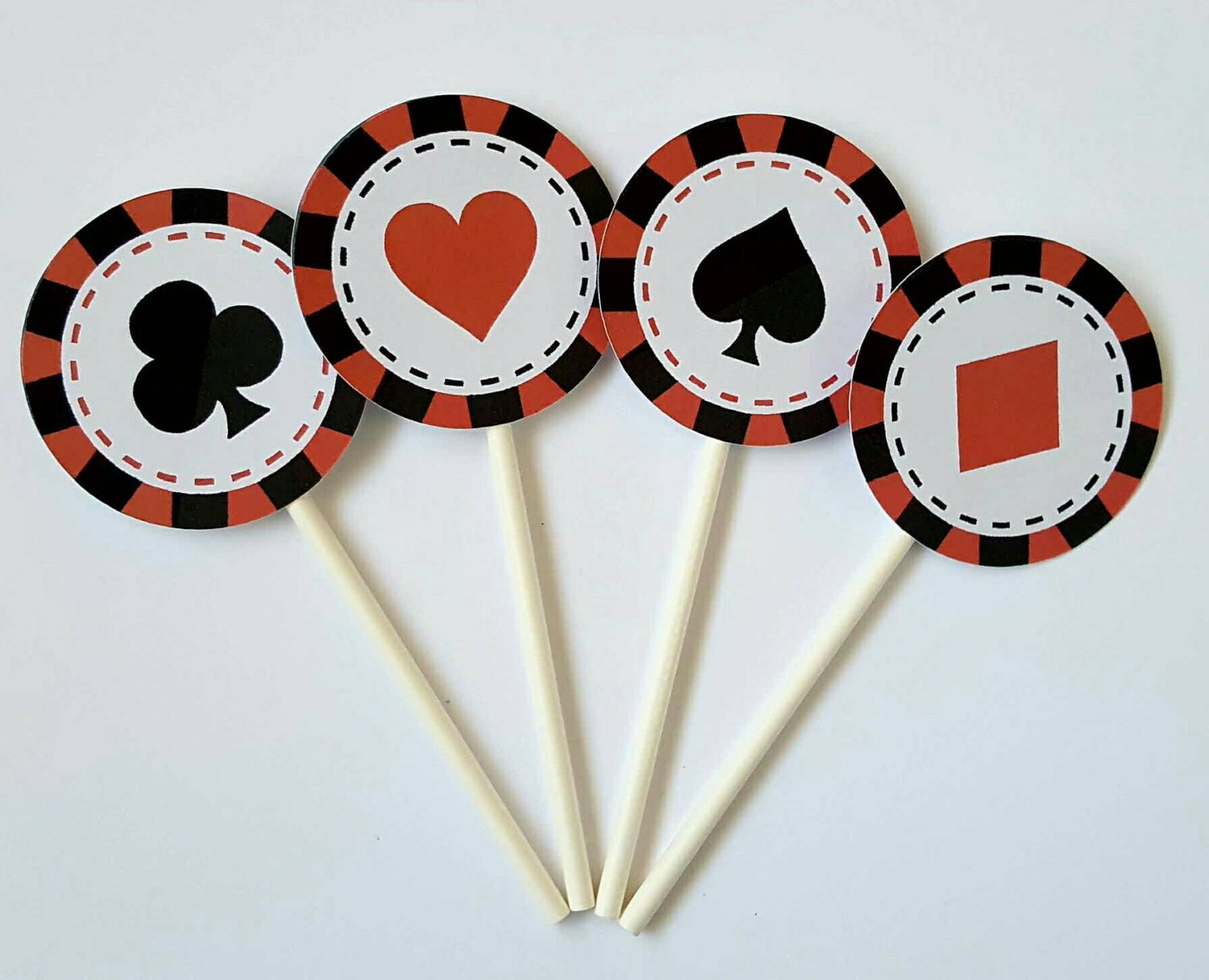 Casino themed cupcake toppers set of 12 casino theme poker