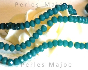 Lot de 60 perles opaques en cristal forme toupie à facettes de couleur vert 3 x 2 mm
