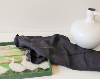 Linen Towels, Set of Two Dark Gray Kitchen towels, 45 x 65 cm / 18"x 26" charcoal linen tea towels, Dish towels