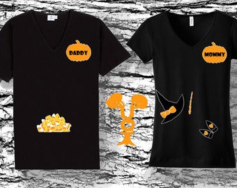 Couples Pregnancy Maternity Halloween Little Witch or Wizard Harry Potter Inspired Tshirt Transfer Image File