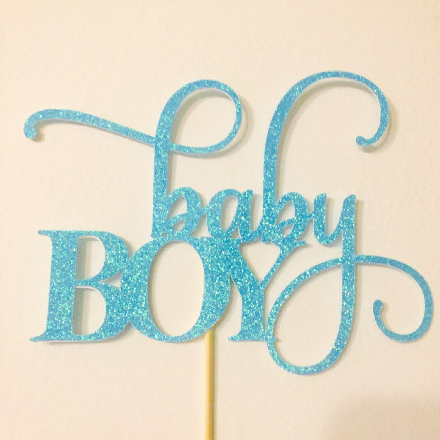 Baby boy glitter cardstock cake topper