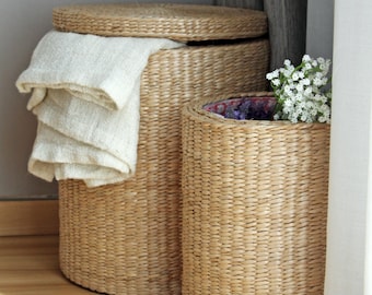 Special offer: Handwoven round storage baskets/laundry basket/straw basket/Footstool/Wholesales bulk/Utility Basket/GrasShanghai