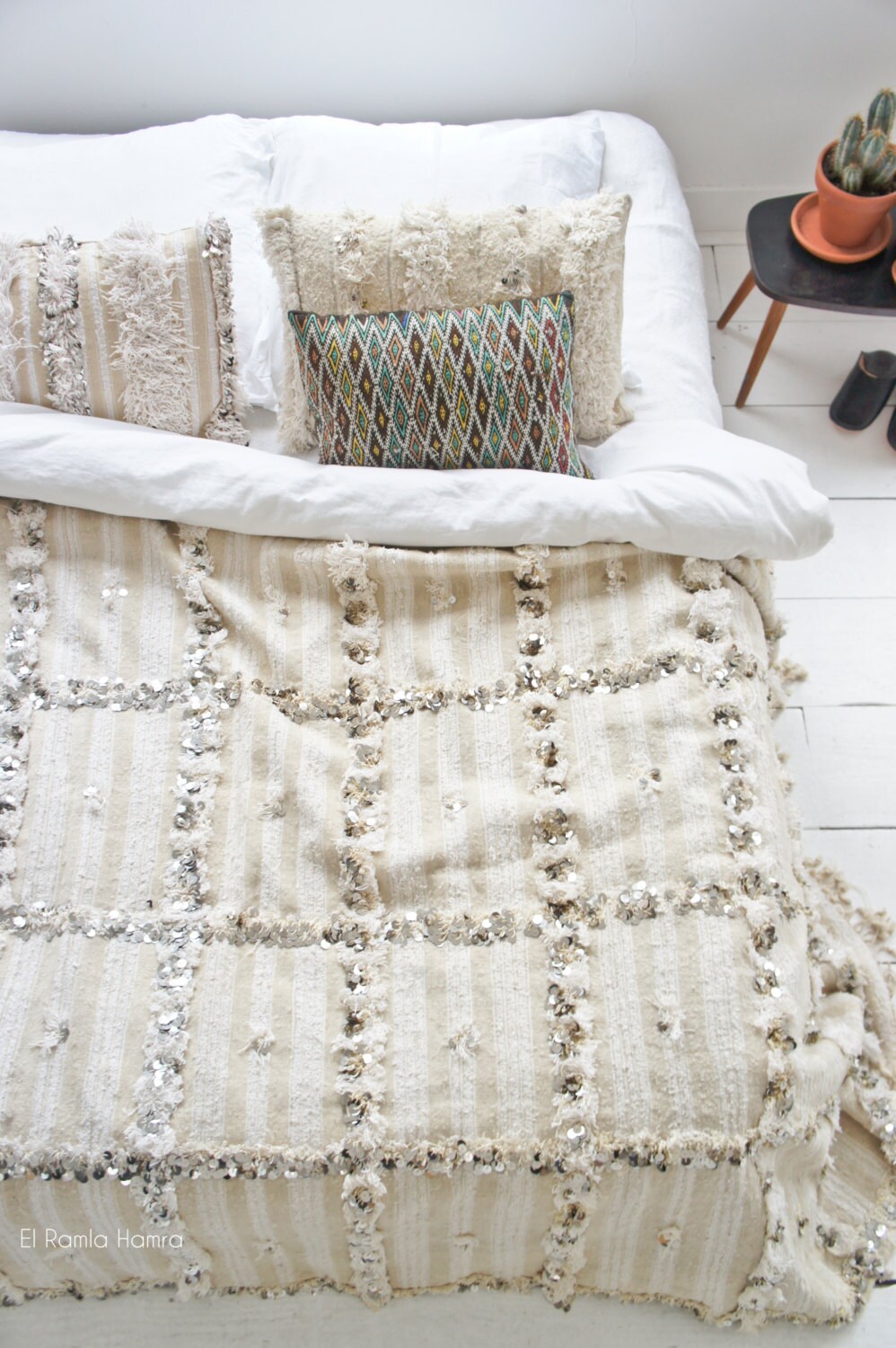 Moroccan wedding blanket 19 by ElRamlaHamra on Etsy