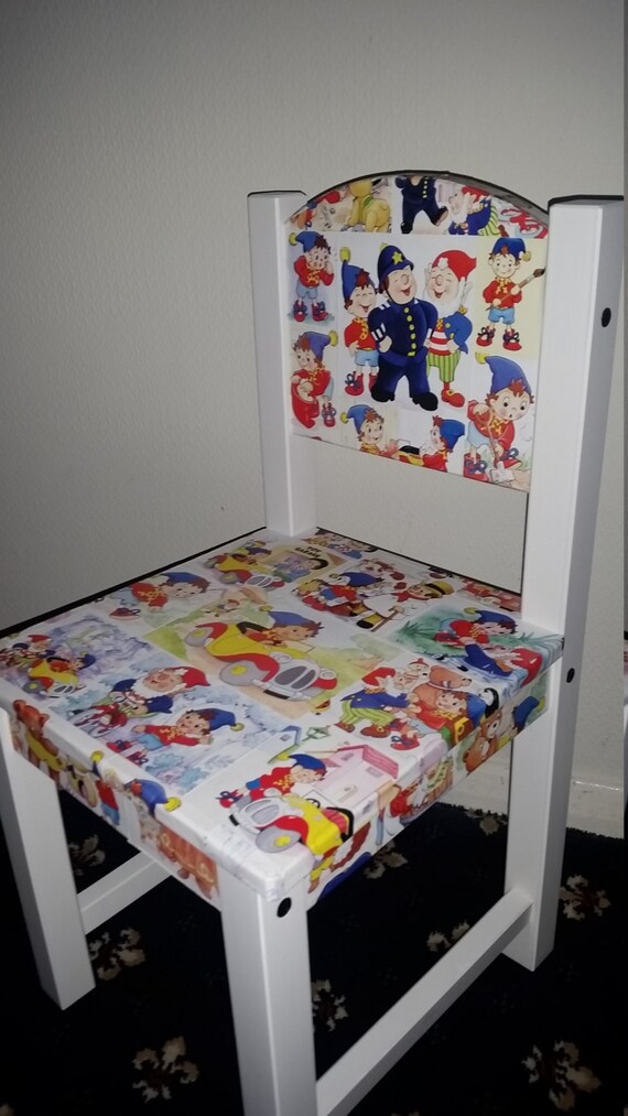Noddy Upcycled Decoupage Childrens Chair. Ideal for a nursery