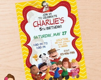 Peanuts invitation, Charlie Brown invitation, Snoopy invitation, peanuts, charlie brown, snoopy, digital invitation, printable invitation