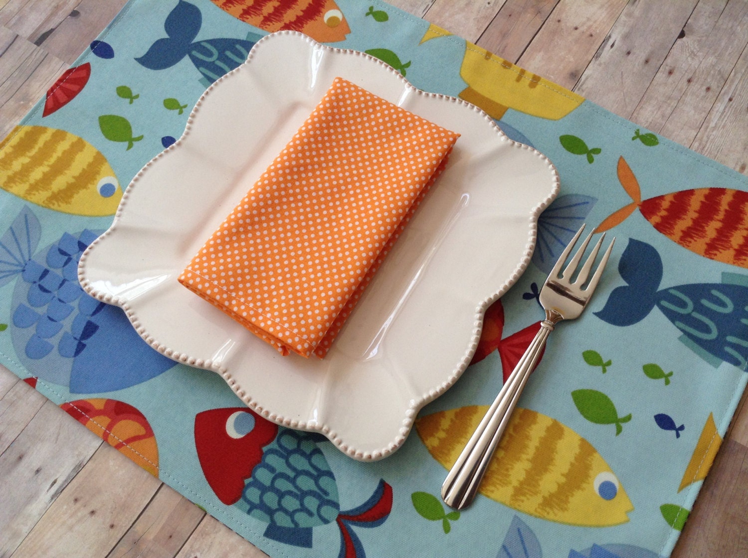 Fish Placemats Indoor/Outdoor Placemats Beach by GingerPieDesigns