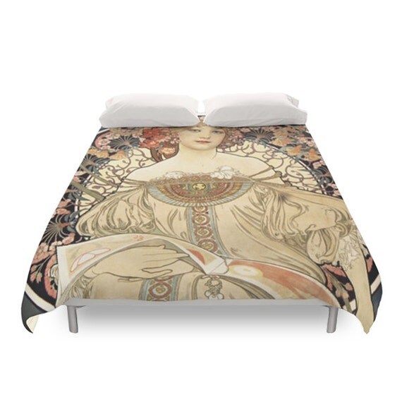 Art Nouveau Duvet Cover Retro Bedding Alphonse Mucha