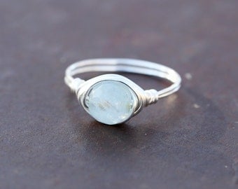 Aquamarine Ring - Aquamarine Stone - March Birthstone - March Birthday - Boho Ring - Minimal Ring - Boho Rings - Birthstone Ring