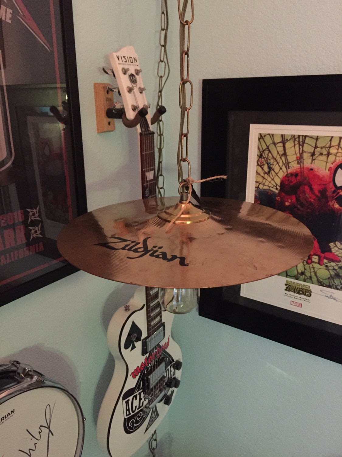 Zildjian drum cymbal pendant light