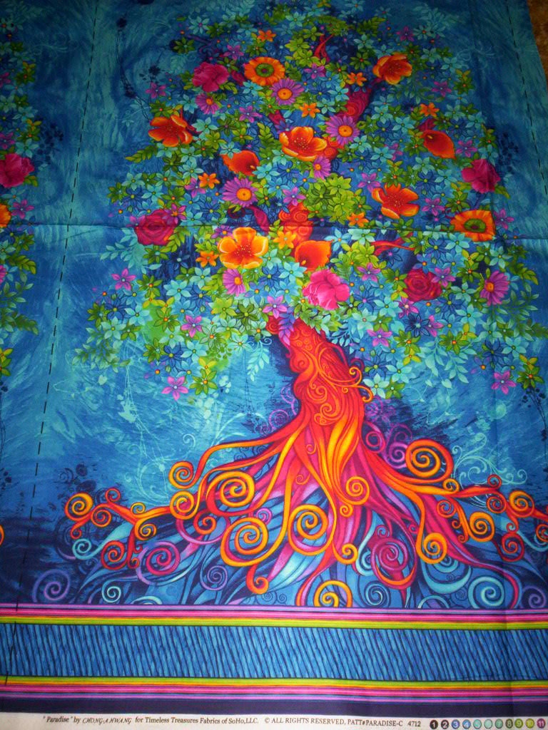 1 panel cotton fabric PARADISE ChongA Hwang Timeless