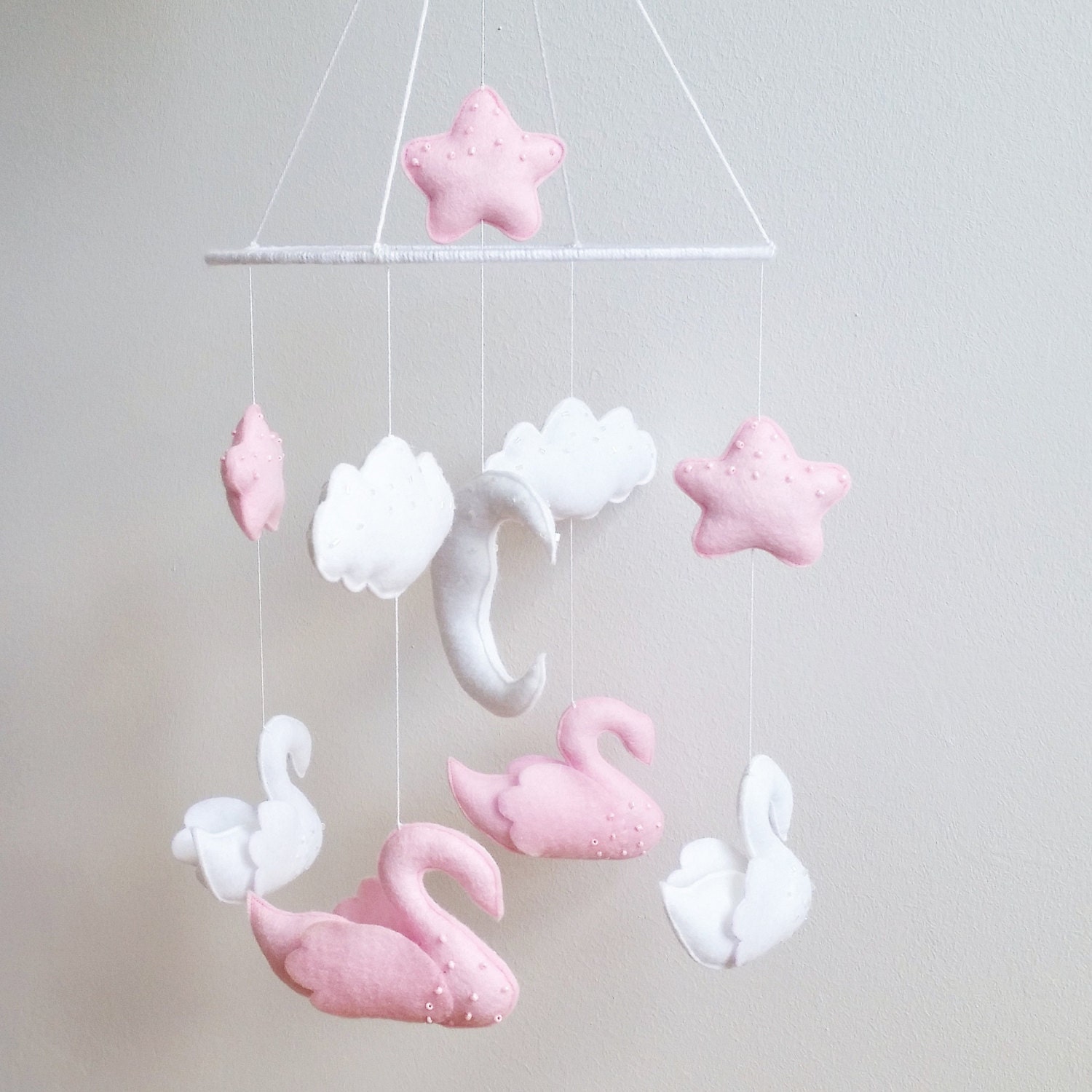 Baby crib mobile swan mobile nursery mobile baby kit