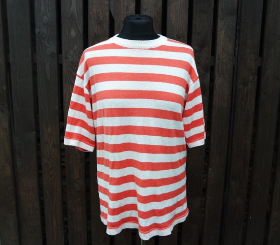 phineas shirt orange and white stripes