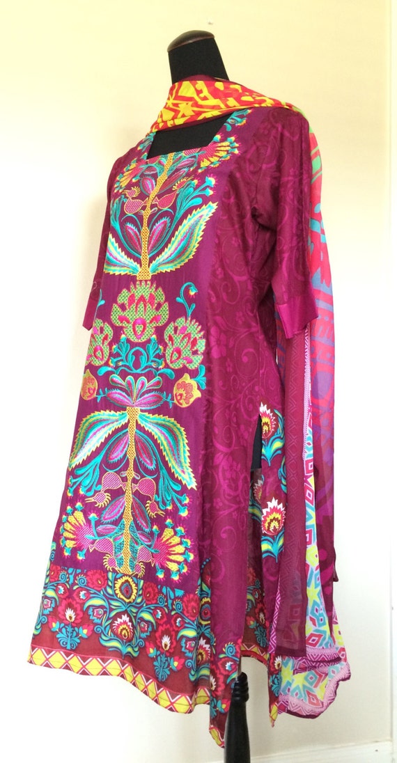 elementscouture - Shalwar Kameez Bohemian Dress Embroidered flower ...