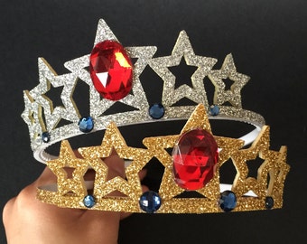 Wonder Woman Headband,Wonder Woman Crown,Wonder Woman tiara,Wonder Woman accessory,Wonder Woman costume,party favor,Super Hero headband,