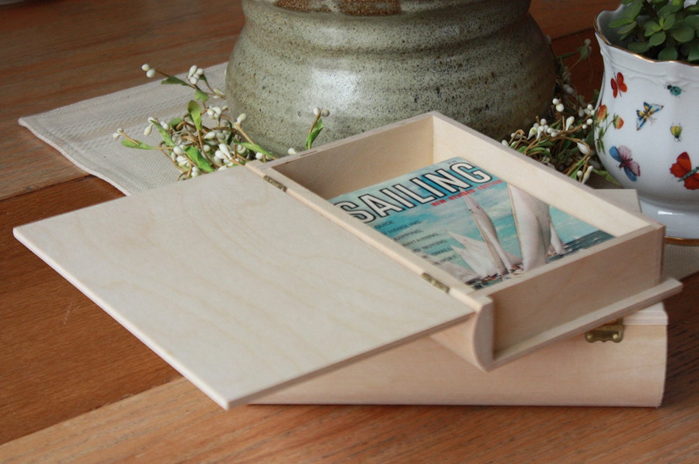 8 Unfinished Wooden Book BoxPhoto BoxSecret Book