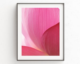 Modern Flower Wall Print, Pink Abstract Wall Print, Large Poster Art, Minimalist Flower Wall Print, Flower Petals, Flower Art Print, Decor