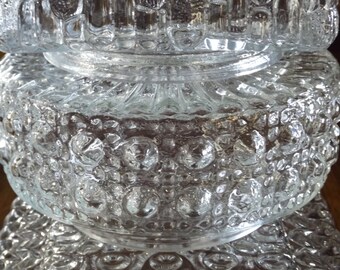 Ancienne Lentille De Lampe De Scène KOPP - Verre Transparent - Hub Électrique - 12,5 Cm