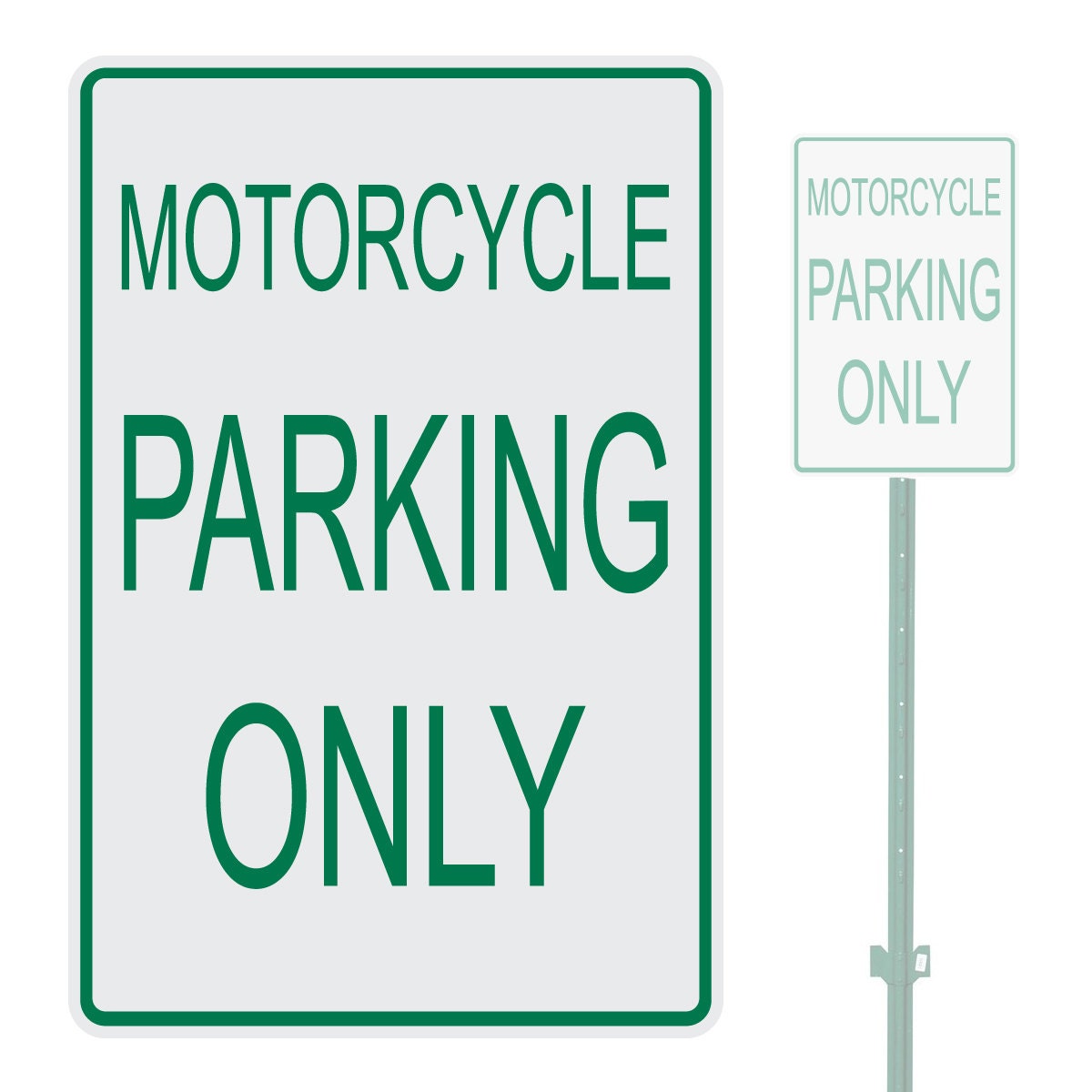 Motorcycle Parking Only Heavy Duty Aluminum Warning Parking