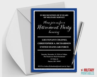 Air Force Retirement Party Invitation Printable Editable Invitation Retirement Party Military Retirement Air Force Retirement Air Force Gift