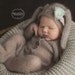 Newborn Knit Bunny Pajamas - Newborn Footed Jammies with hood or bonnet - Newborn Mohair Knit Pajamas - Newborn Photo Prop