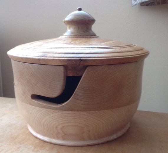 Wooden Yarn Bowl with lid