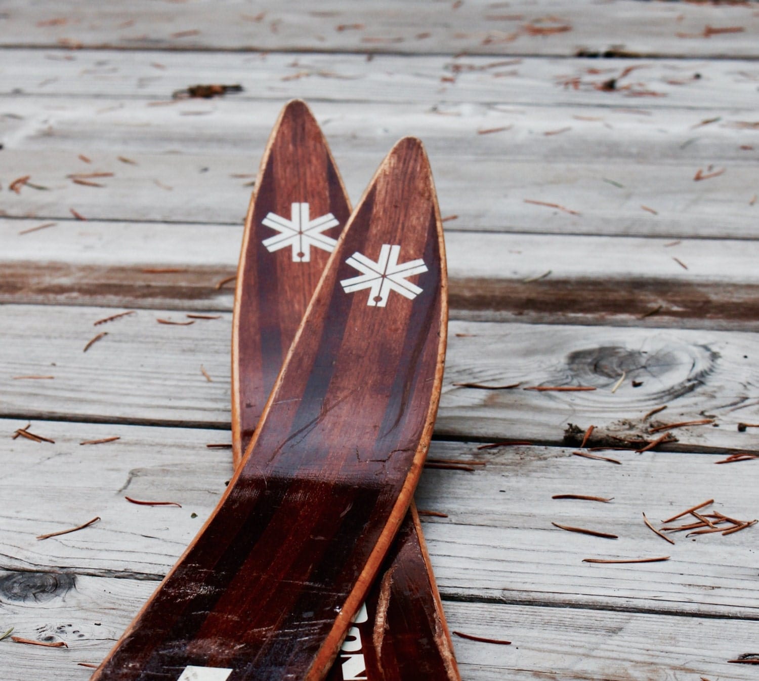 Old Wooden Skis Wooden skis from Norway made in the