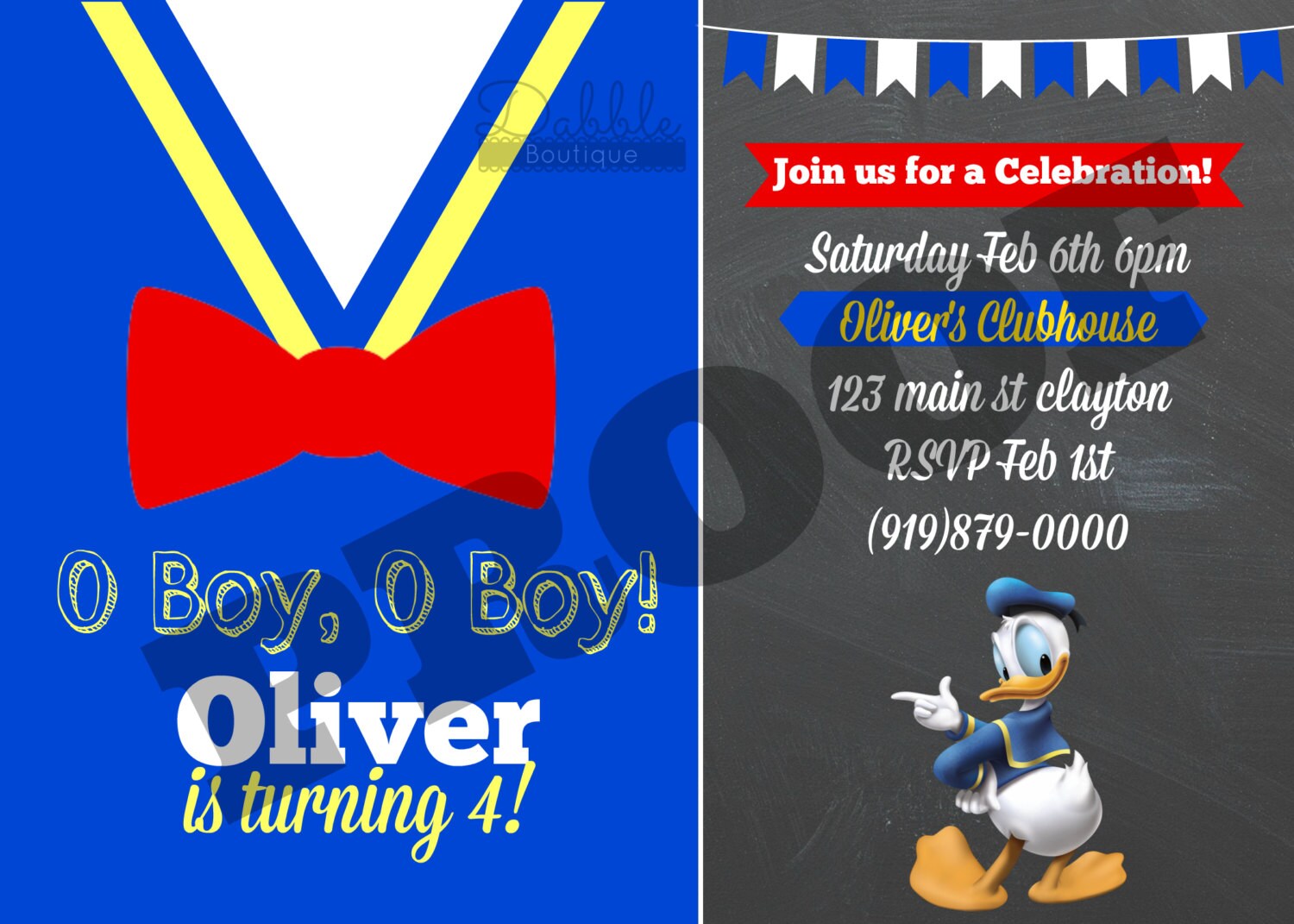 Donald Duck Invitations Cards 9