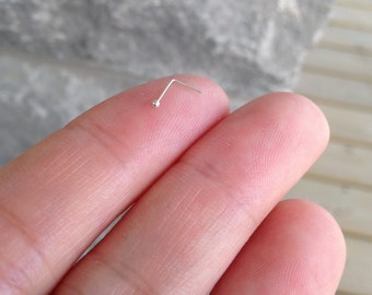24 Gauge Silver Gold / Thin Gold Nose Stud, 24 Gauge Ball Nose Stud, Nose Piercing Stud.Dot Nose Stud.