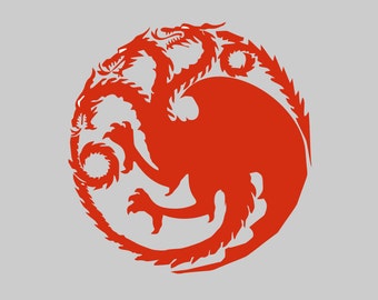 House Targaryen Inspired Vinyl Decal *Choose Size & Color* Game of Thrones Inspired Vinyl Sticker - Graphic Sigil Banner TV Show