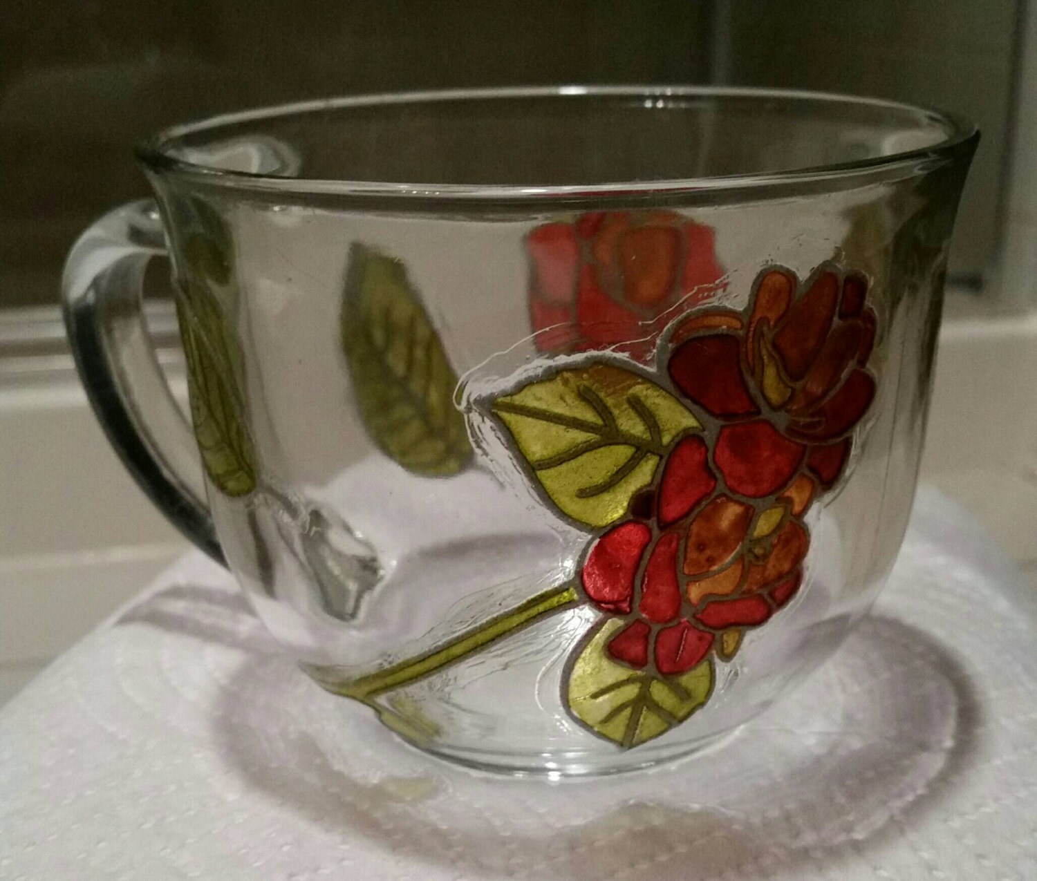 Hand painted mug. Stained glass look by 1OfAKindBySteph on Etsy
