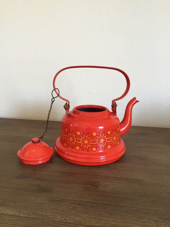 Enamel Teapot Burnt Orange Enamel Teapot Orange Enamel