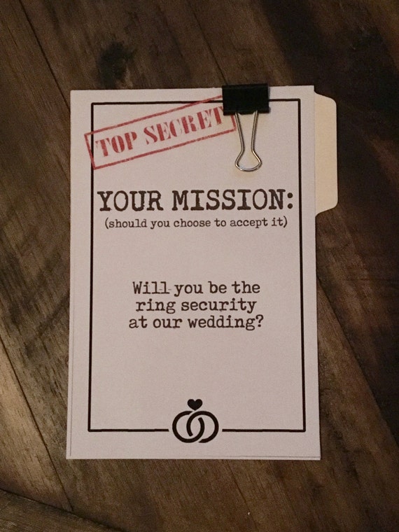 Ring Security Ask Ring Bearer / Ring Security Proposal Card