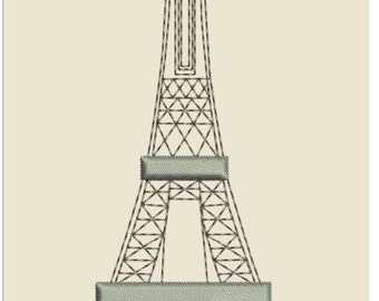 EIFFEL TOWER machine EMBROIDERY instant download 3 different sizes (5x5" 7x7 "10x10"hoop)