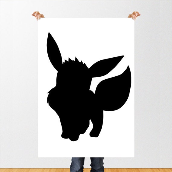 Eevee Silhouette Pokemon Print