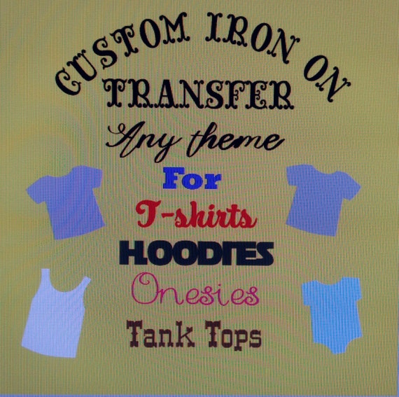 Custom iron on transfer by ClassyWithSassy on Etsy