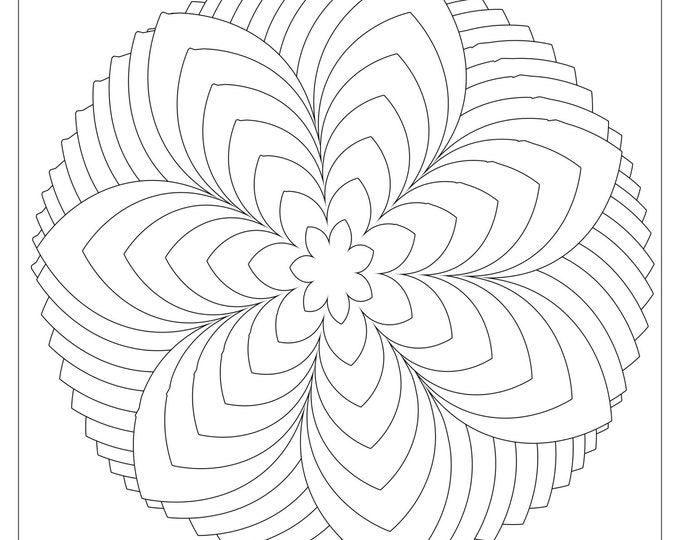 Adult Coloring In, Coloring Picture, Spiral Coloring, Doodle Coloring, Flower Clipart, Flower Artwork, Flower Printable
