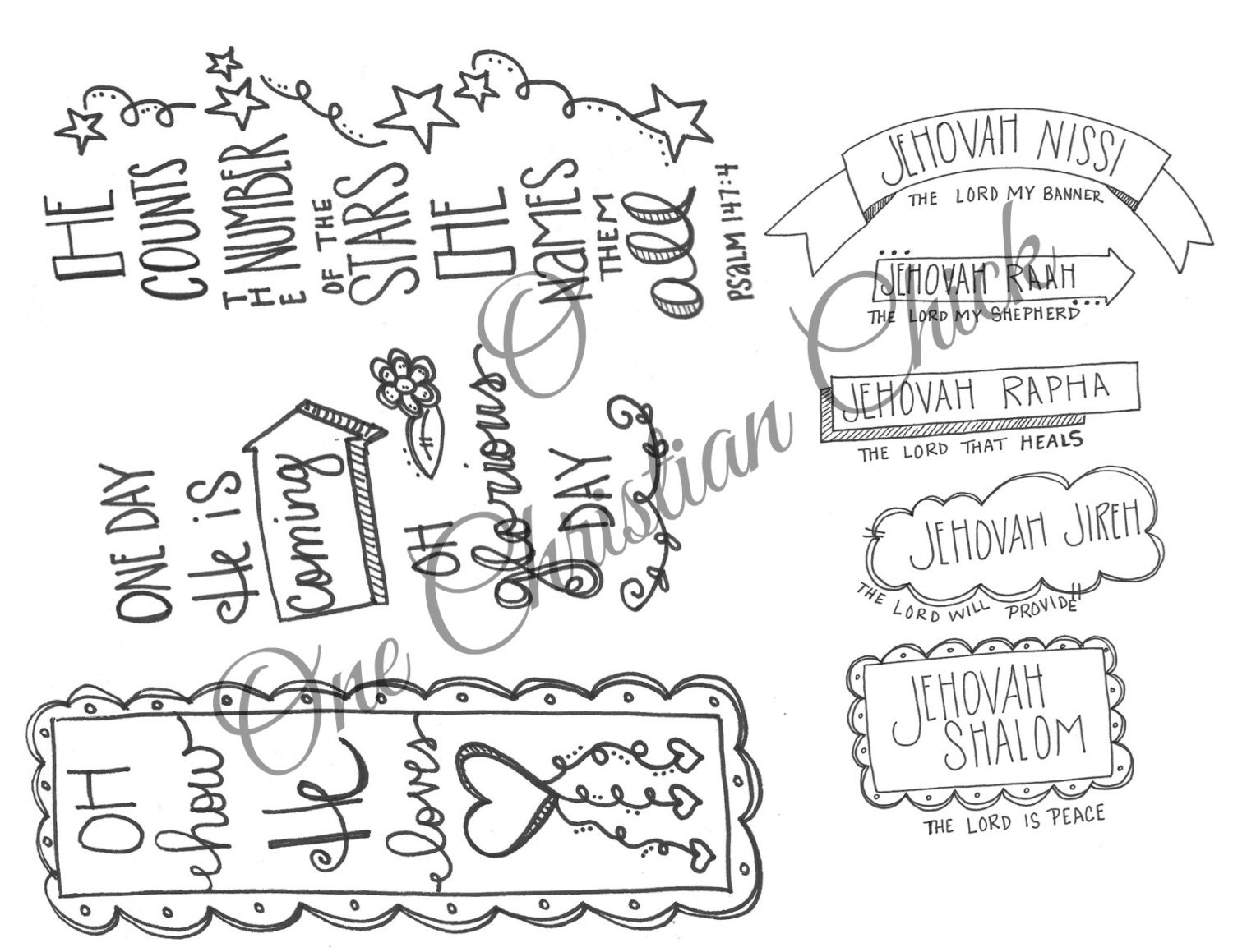 Faithful Promises 2 names of God downloadable coloring page