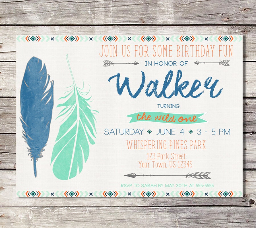 Wild One Birthday Wild One Invitation First by SarahFinnDesign